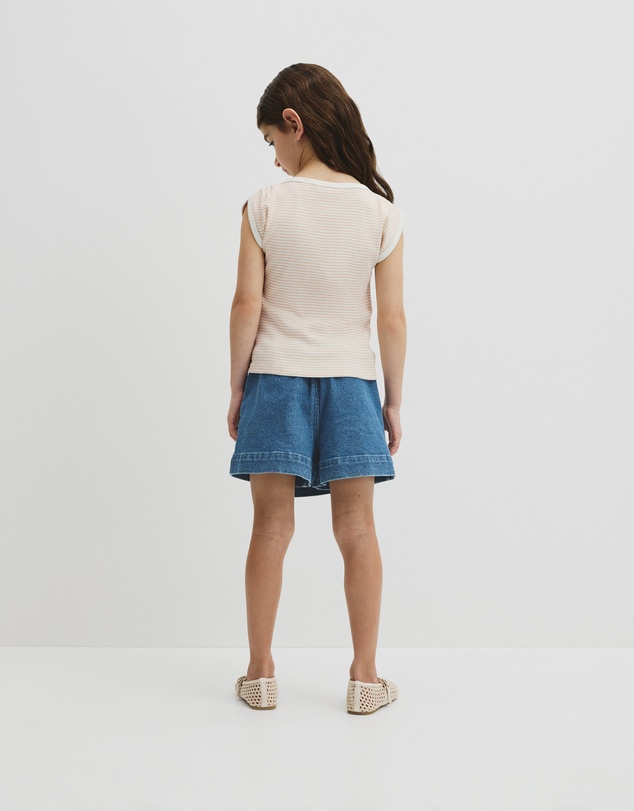 Country Road - Australian Cotton Blend Short Sleeve Stripe Rib T-shirt