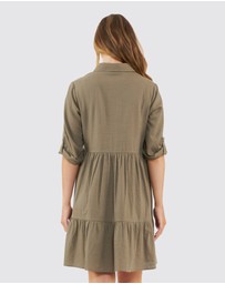 Ripe Maternity - Adel Linen Button Through Dress