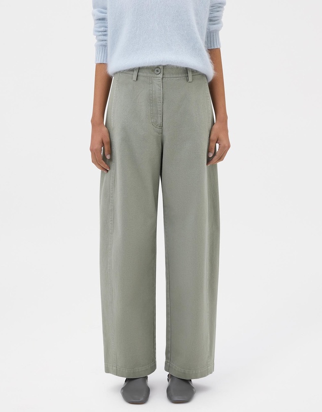 Oroton - Barrel Twill Leg Pants