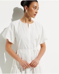 Calli - Belle Puff Sleeve Tie Dress