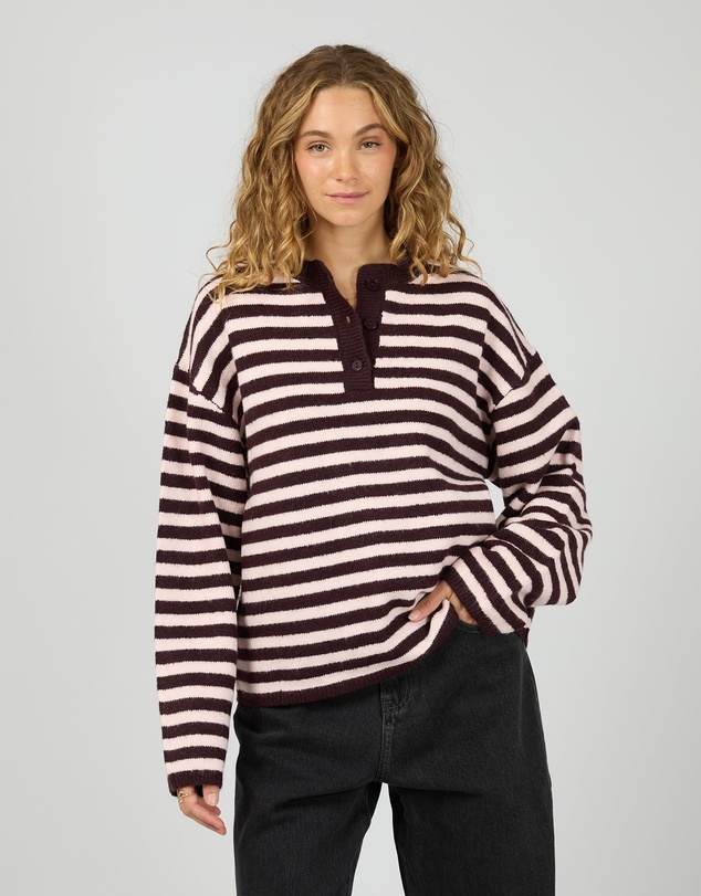All About Eve - Flossie Stripe Knit Wine