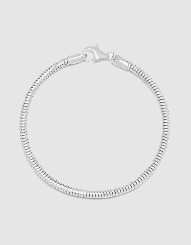 Nialaya Jewellery - Men's Silver Round Chain Bracelet