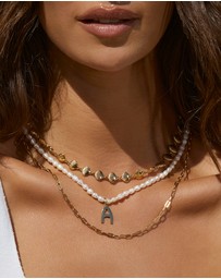 Arms Of Eve - Statement Letter Pearl Necklace
