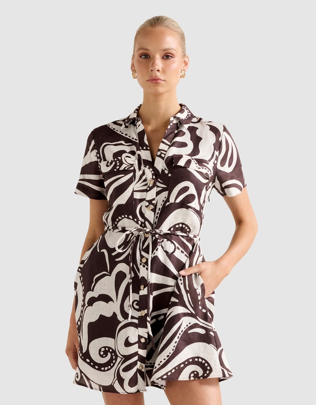 Forever New - Grace Linen Shirt Mini Dress