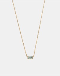 Kirstin Ash - Baguette Birthstone Necklace March Sky Blue Topaz