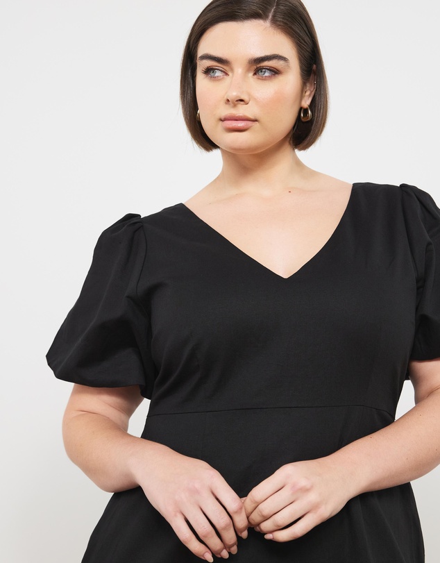 Atmos&Here Curvy - Costa Rica Linen Blend Midi Dress