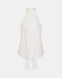 St. Agni - Oxford Halter Tie Back Top