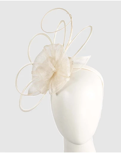 Max Alexander - Sinamay Cream Flower Racing Fascinator