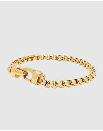 Nialaya Jewellery - 5mm Gold Box Chain Classic Bracelet