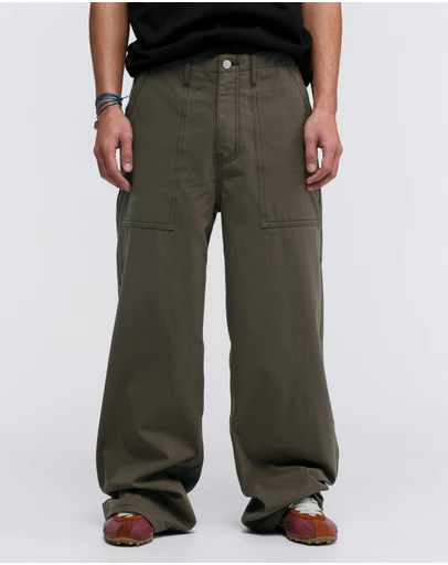 PSEUSHI - Loose Cut Canvas Fatigue Pants