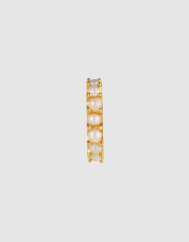 Elli Jewelry -  Earrings Single Earcuff with Pearls in 925 Sterling Silver Gold Plated