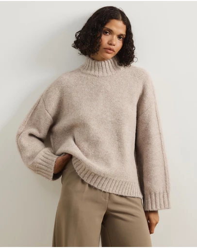 Atmos&Here - Charll Funnel Neck Knit Jumper
