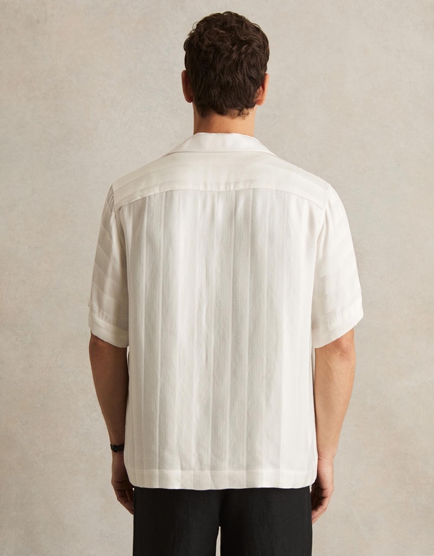 REISS - Melba SS Stripe Jacquard Cuban Shirt