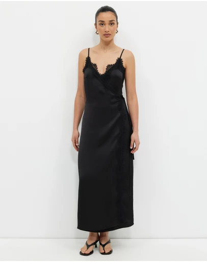 Calli - Union Satin Wrap Dress