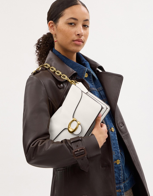 Coach - Smooth Leather Chain Tabby Shoulder Bag With Chain