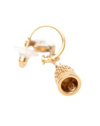 Pre-Loved by Azura Reborn - Pre-Loved Gold Plated Enamel CC Bell Drop Push Back Earrings