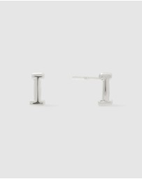 Wanderlust + Co - Alphabet Bubble Silver Stud Earrings - Letter I