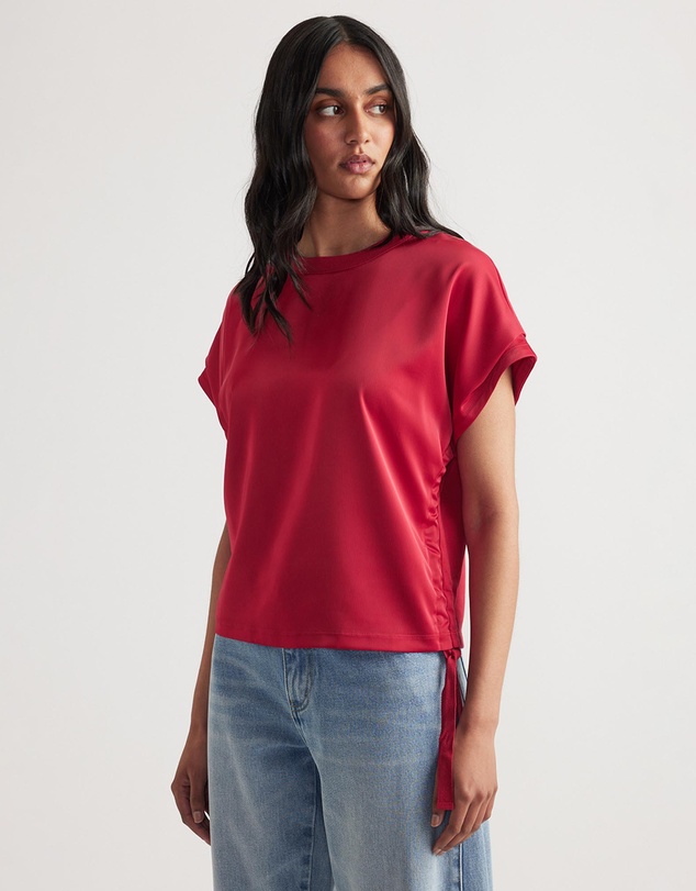 Decjuba - Frankie Satin Side Tie Top
