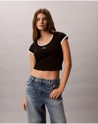Calvin Klein Jeans - Monologo Scoopneck Baby Tee