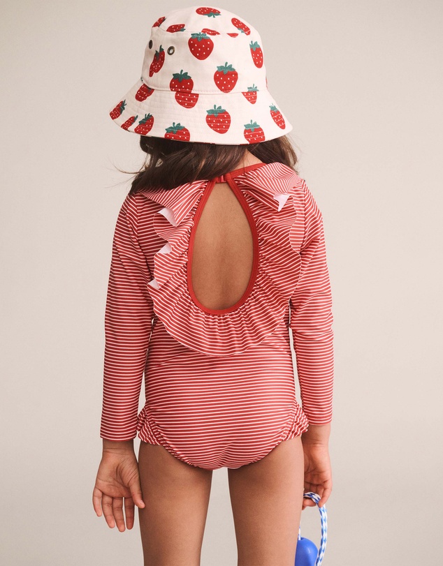 Huxbaby - Stripe Frill Neck Swimsuit - Babies-Teens