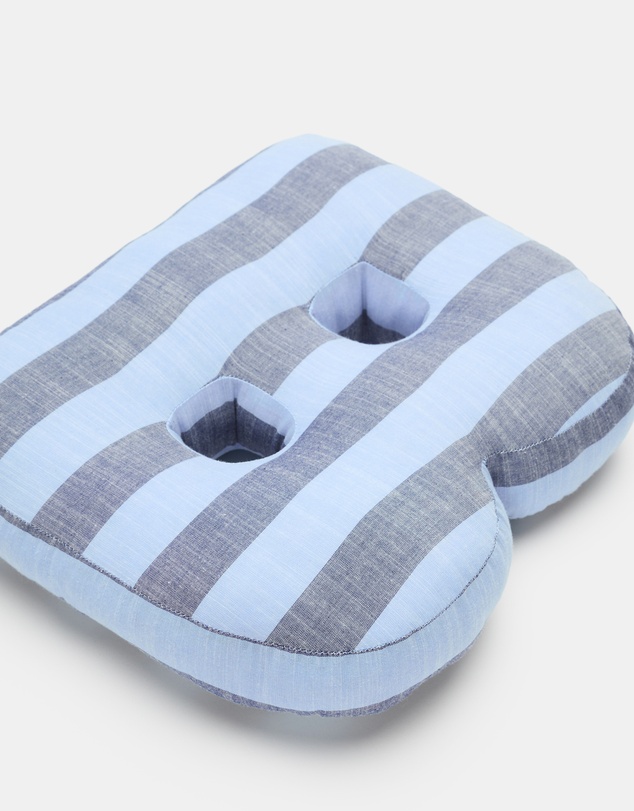 Seed Heritage - Blue Stripe Initial Cushion
