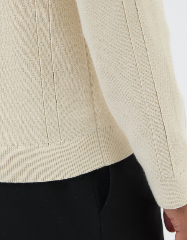 AERE - Textured Long Sleeve Polo
