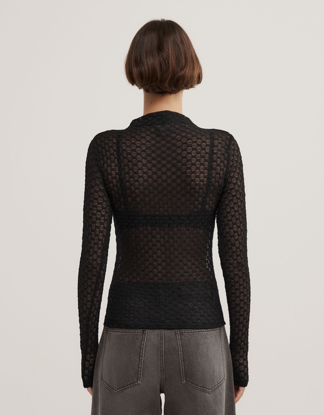 Witchery - Textured Mesh Long Sleeve Top
