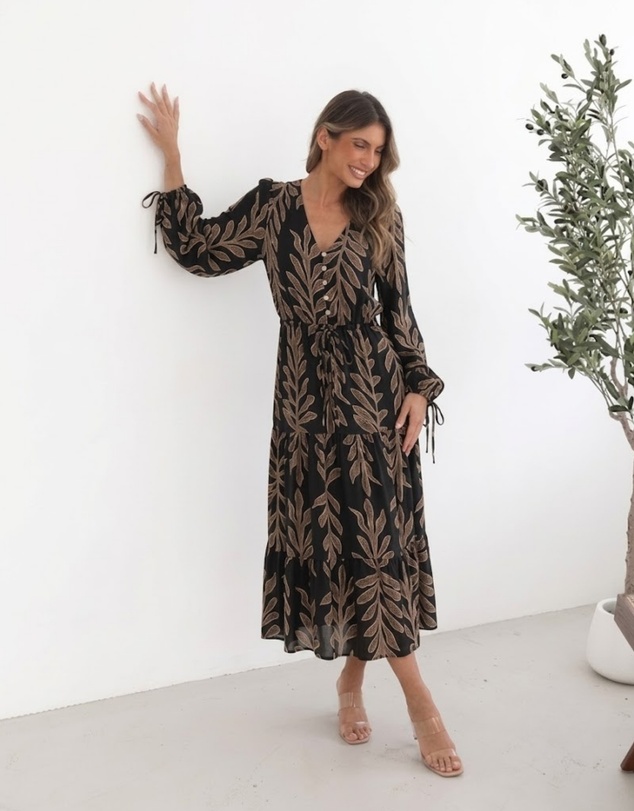 Esther & Co - Rosenthal Dress - Black Flora