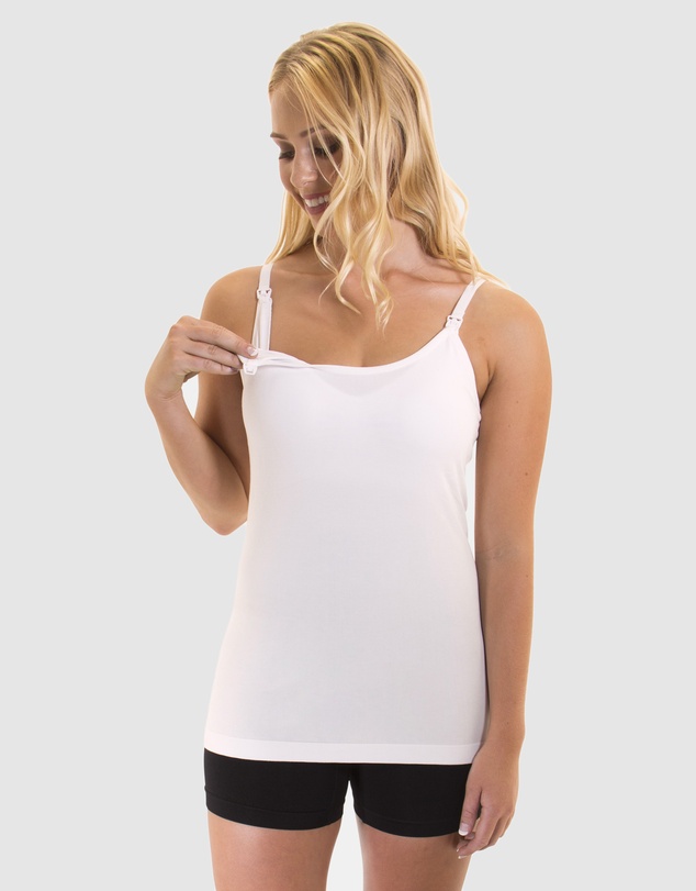 B Free Intimate Apparel - Bamboo Nursing Cami Top with Built In Bra (B-C-D-DD-E) Cup