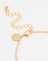 Lovisa - Gold Plated Cubic Zirconia Pave & Round Stone Bracelet