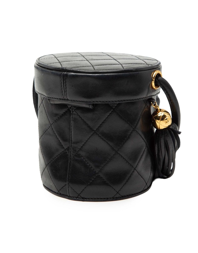 Pre-Loved by Azura Reborn - Pre-Loved Mini Quilted Lambskin Canteen Tassel Vanity Case