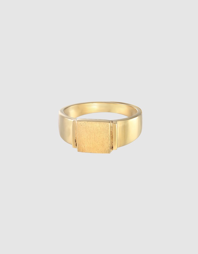 Kuzzoi - ICONIC EXCLUSIVE - Signet Ring in Gold-Plated 925 Sterling Silver