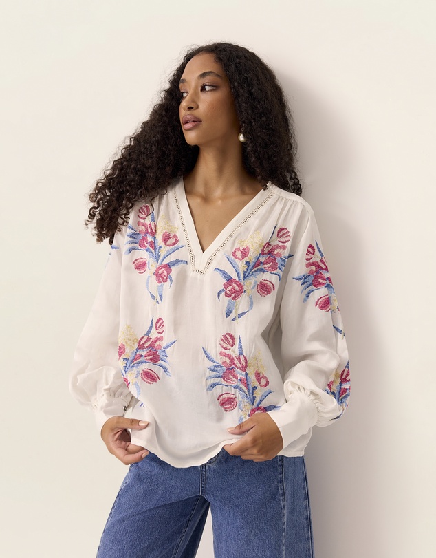 MOS The Label - Tulip Embroidery Blouse