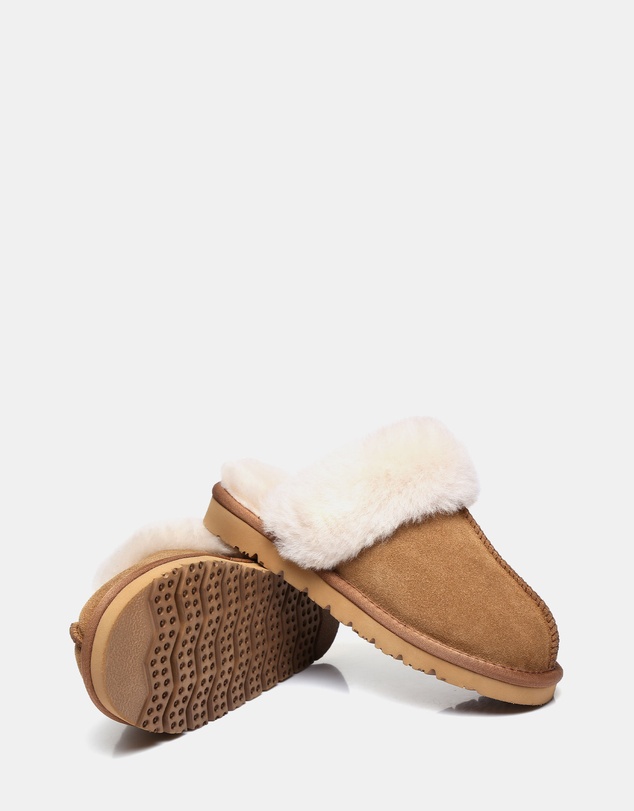 EVERAU - Australian Shepherd Ugg Muffin Slipper Cow Suede Upper House Shoes
