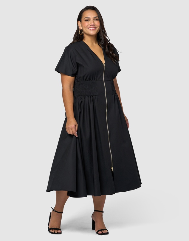 Something 4 Olivia - Octavia Zip Front Midi Dress