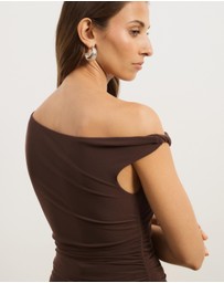 Atmos&Here - Freya Mesh Off Shoulder Twist Top