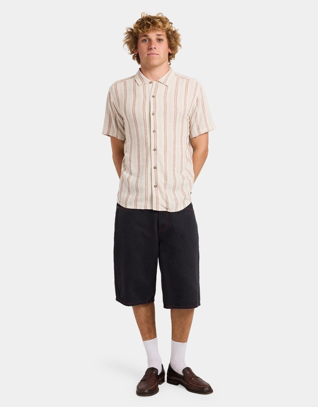 RVCA - Mens Beat Stripe Short Sleeve Shirt