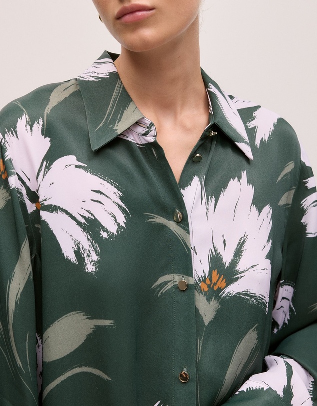 Trenery - Wilda Satin Shirt in Forest