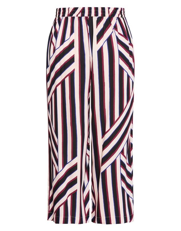 City Chic - Plus size Haylee Timeless Stripe Wide Leg Pant - bone