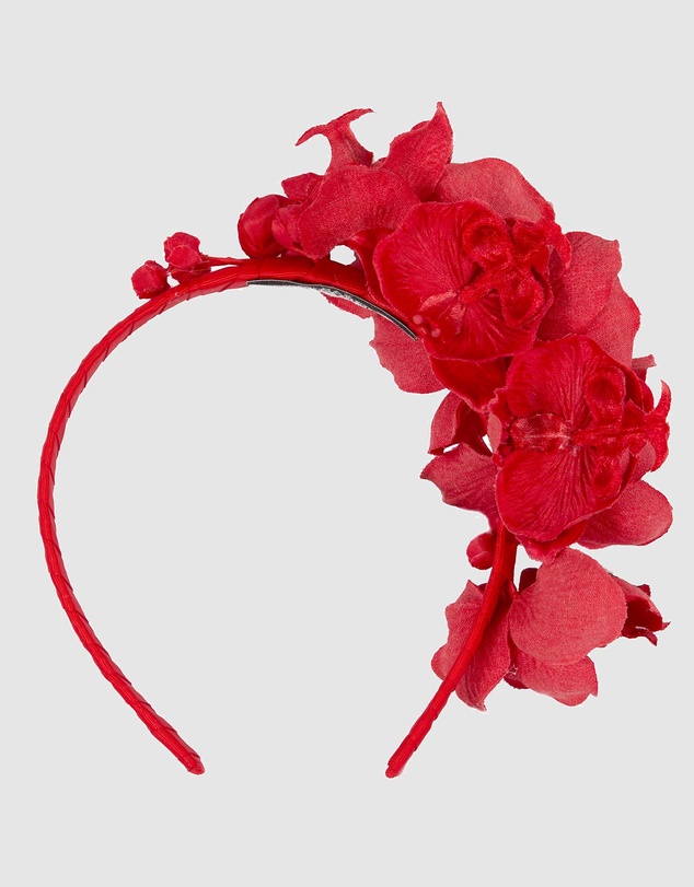 Max Alexander - Red Orchid Flower Fascinator