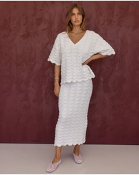 ALEXANDRA - Ratan Skirt White