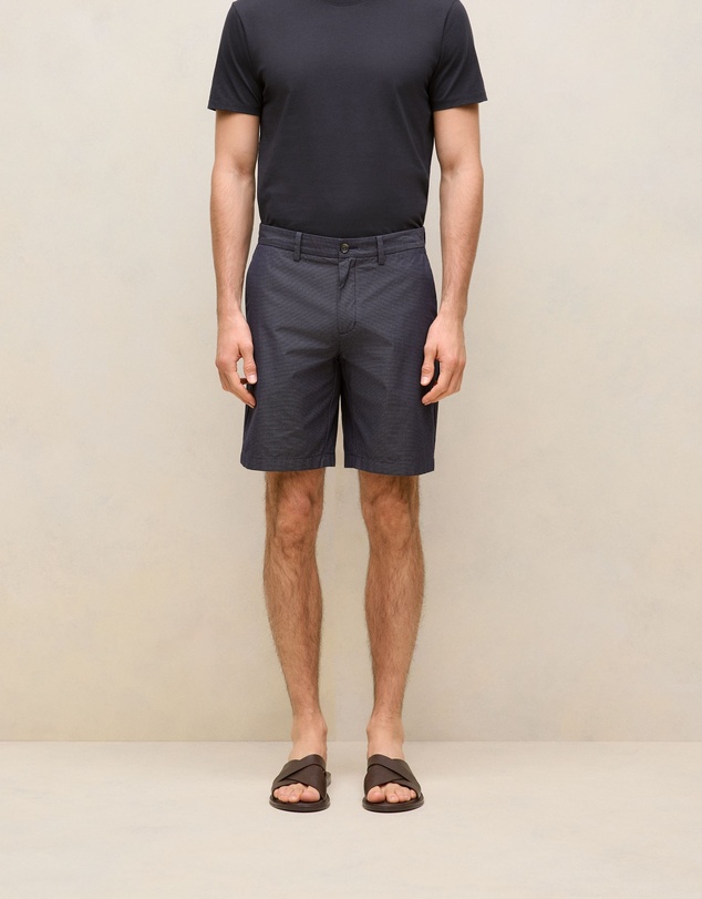 Trenery - Yarn Dyed Cotton Stripe Short in Navy