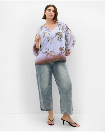 City Chic - Love Border Print Top