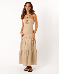 Petal & Pup - Haven Halterneck Maxi Dress - Tan