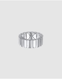 Kuzzoi - ICONIC EXCLUSIVE - Ring Male Solid Groove Look 925 Sterling Silver