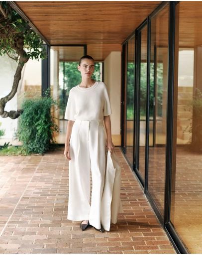 Trenery - Tailored Wide Leg Pant in White