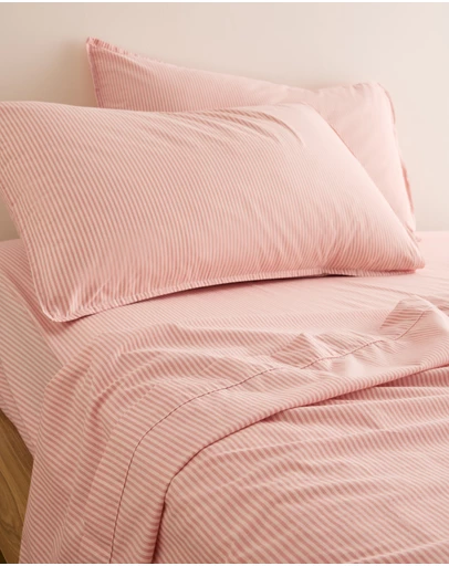 Country Road - Brae Australian Cotton Stripe Queen Flat Sheet