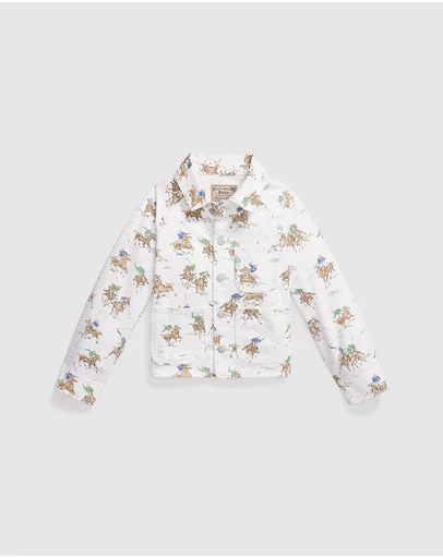Polo Ralph Lauren - Equestrian-Print Denim Utility Jacket - Kids-Teens