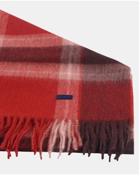 Henry Bucks - HENRY BUCKS Merino Wool Check Scarf RED MULTI