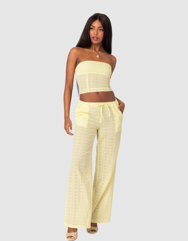 EDIKTED - Lemon Lacey Cotton Pants